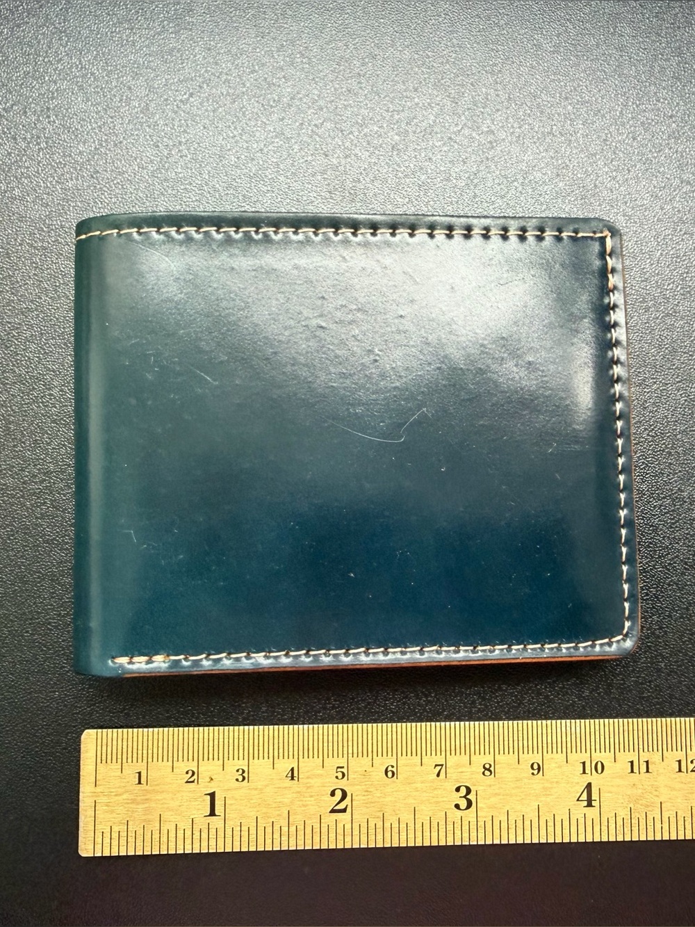 New Ashland Leather Johnny the Fox Wallet Denim Blue Shell Cordovan Bifold Short